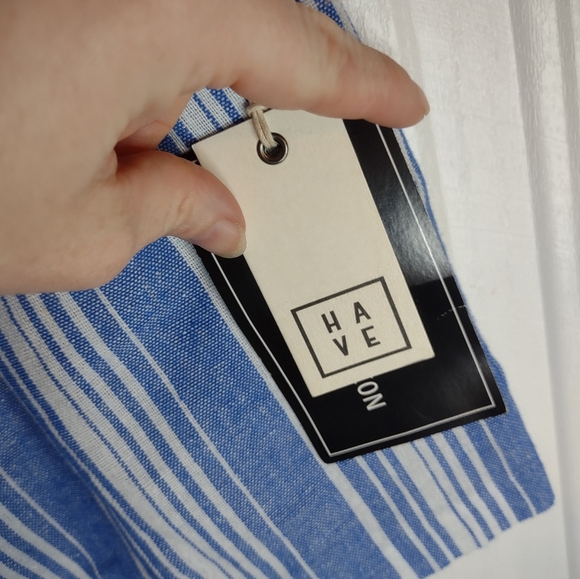 🌹2 for $25 HAVE STRIPED BELTED PAPERBAG WAIST SHORTS - Picture 4 of 12